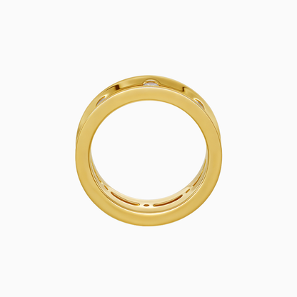 Dual Halo Ring Yellow Gold