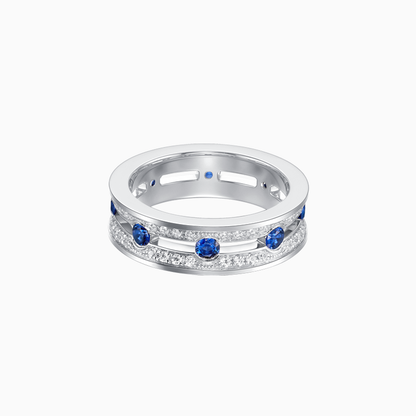 Dual Halo Ring White Gold