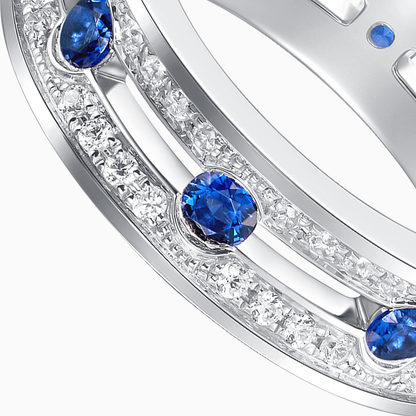 Dual Halo Ring White Gold