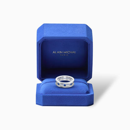 Dual Halo Ring White Gold