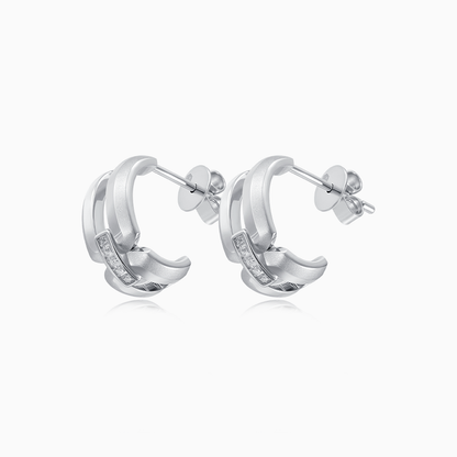 Intertwine Series-Frosted Gold Earrings