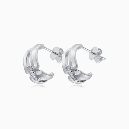 Intertwine Series-Frosted Gold Earrings