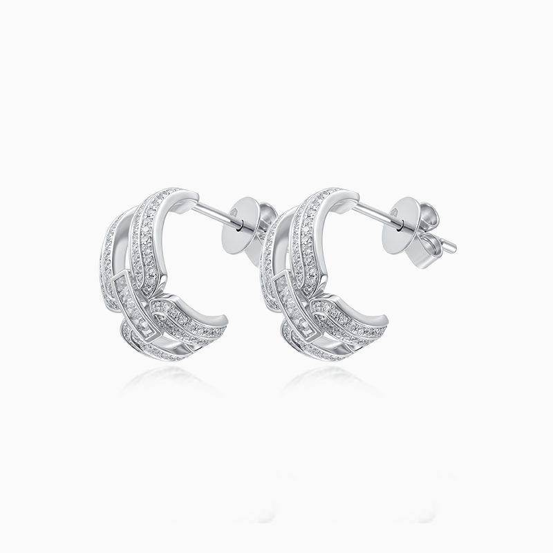 Intertwine Series-Diamond-set Earrings