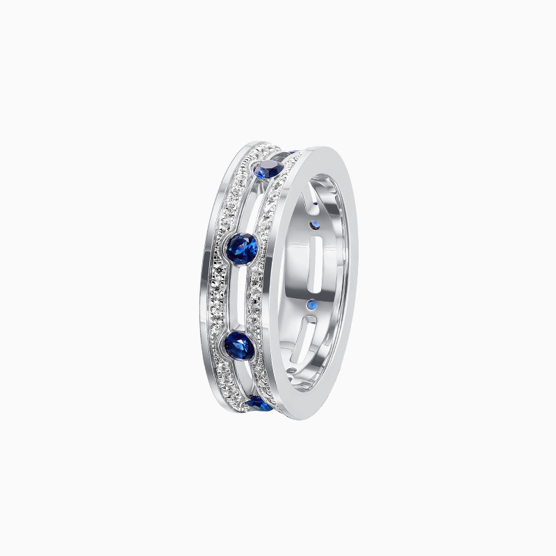 Dual Halo Ring White Gold