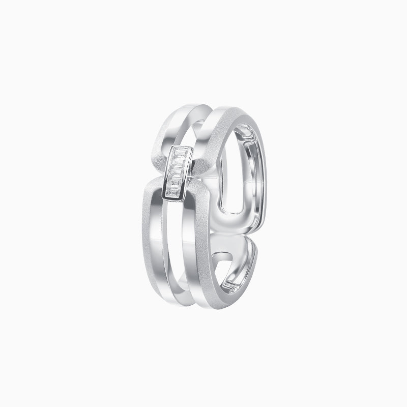 Intertwine Series-Frosted Gold Ring