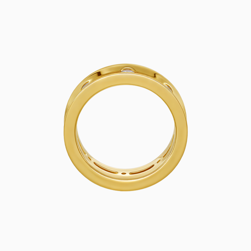 Dual Halo Ring Yellow Gold