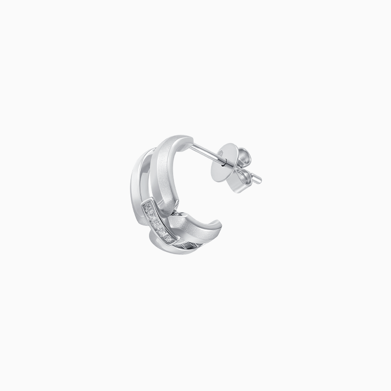 Intertwine Series-Frosted Gold Earrings