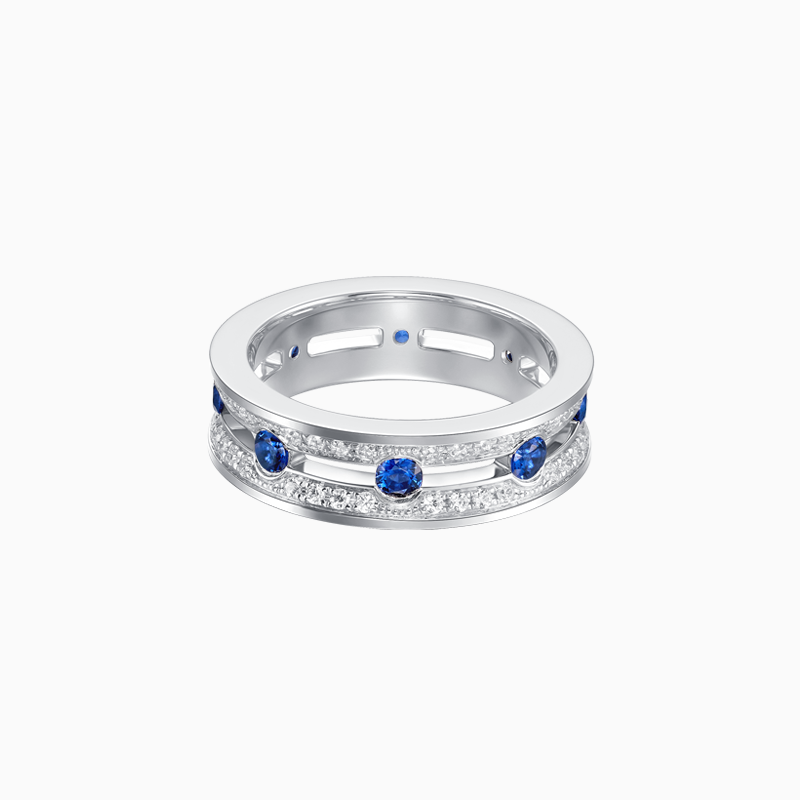 Dual Halo Ring White Gold