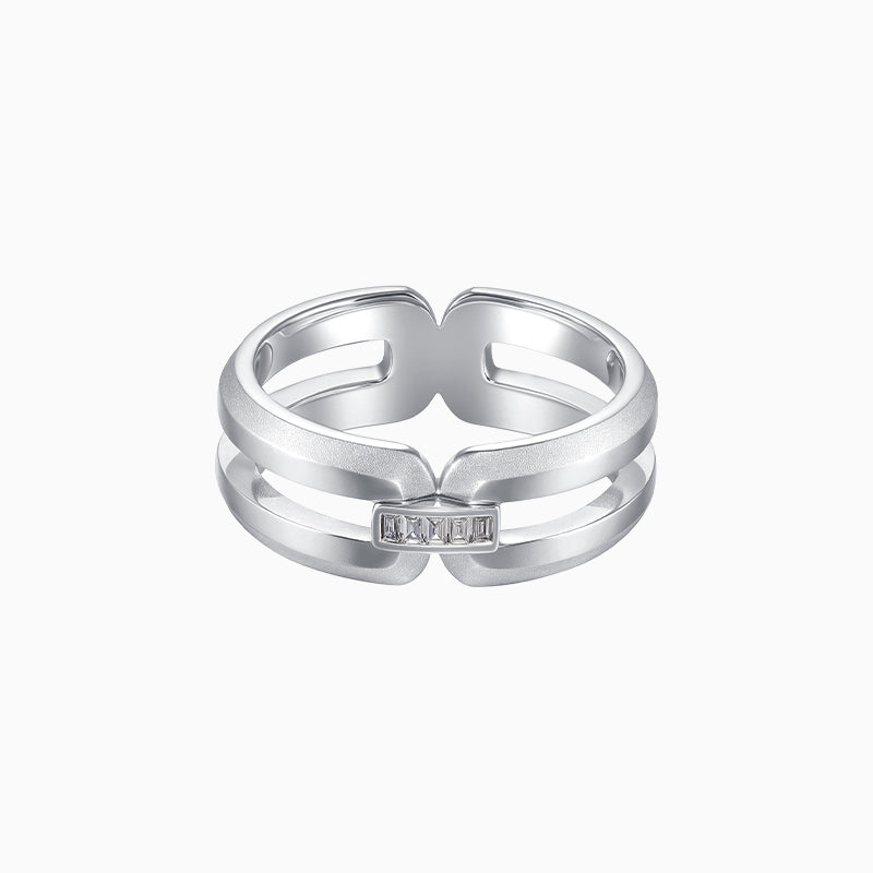 Intertwine Series-Frosted Gold Ring