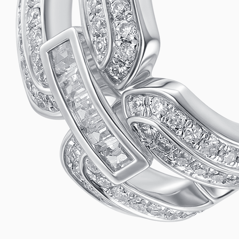 Intertwine Series-Diamond-set Earrings