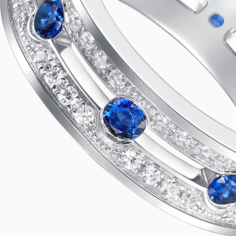 Dual Halo Ring White Gold